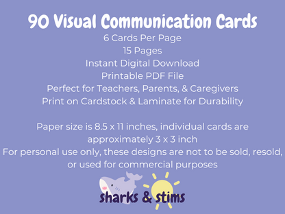 90 Visual Communication Cards - Printable Download