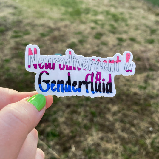 Neurodivergent & Genderfluid Vinyl Sticker