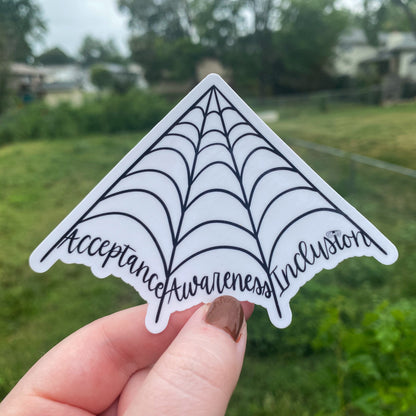 Acceptance Awareness Inclusion Cobweb Vinyl Sticker