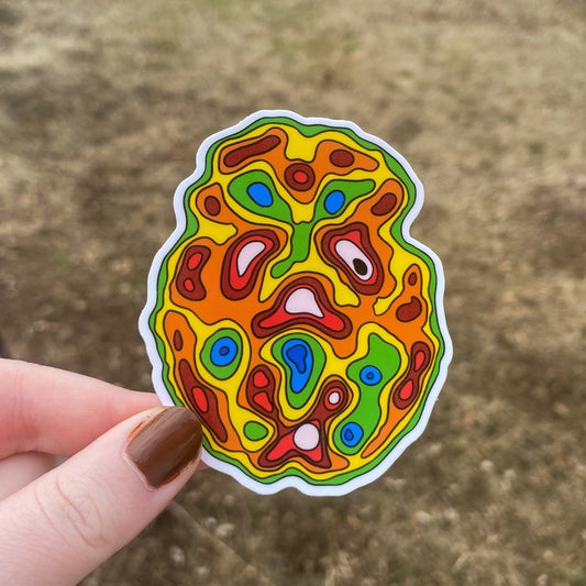 Anxiety Brain Scan Vinyl Sticker